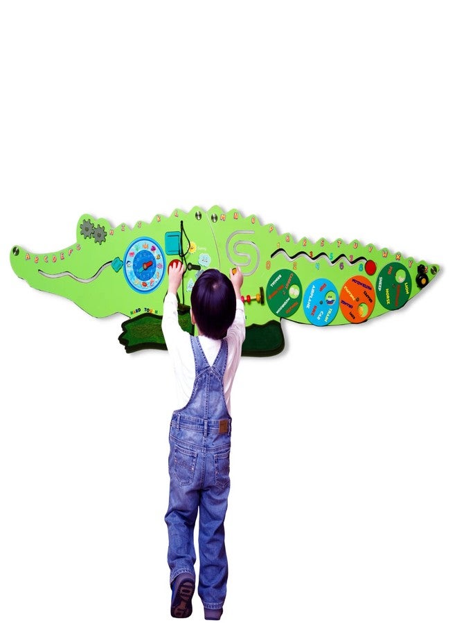 The Funny Mind Crocky Montessori Kids Activities Wall Panel For Baby and Toddlers | For Home, Daycare, Preschool, Creche Decor | Pre-Learning Educational Wooden Toy Kit For 1, 2, 3, 4, 5, 6+ Years Old - Image 1
